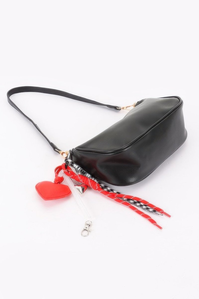 Decorative Charm Accent Shoulder Bag - Demented Sisters