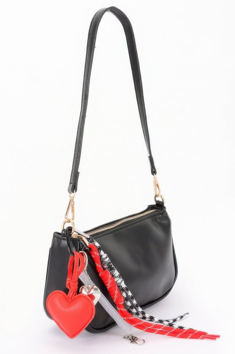 Decorative Charm Accent Shoulder Bag - Demented Sisters