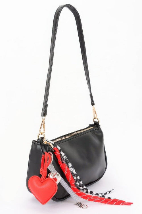 Decorative Charm Accent Shoulder Bag - Demented Sisters