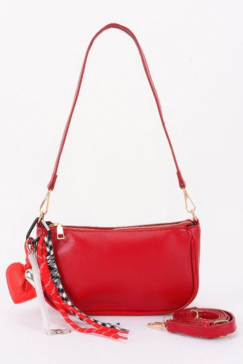 Decorative Charm Accent Shoulder Bag - Demented Sisters
