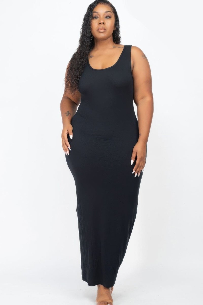 Curve - Hugging Plus Size Maxi Dress – Soft Jersey in 14 Bold Colors - Demented Sisters