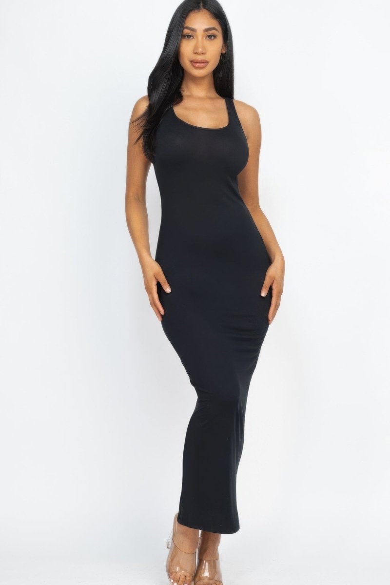 Solid Basic Maxi Dress – Flattering Stretch Fit for Day or Night - Demented Sisters