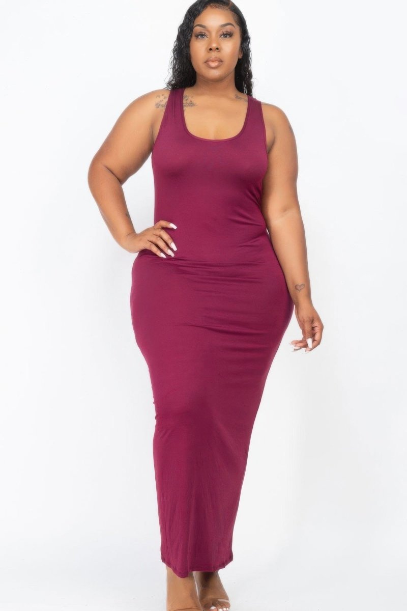 Curve - Hugging Plus Size Maxi Dress – Soft Jersey in 14 Bold Colors - Demented Sisters