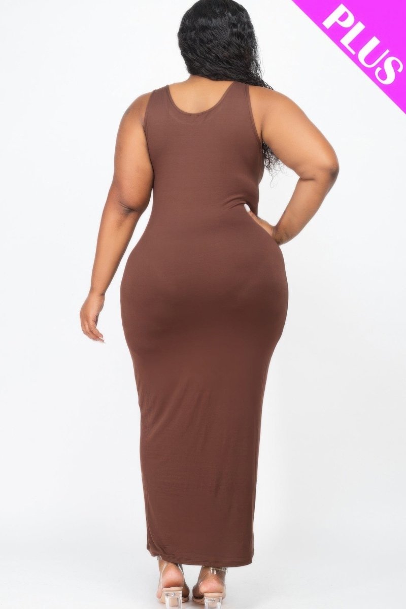 Curve - Hugging Plus Size Maxi Dress – Soft Jersey in 14 Bold Colors - Demented Sisters