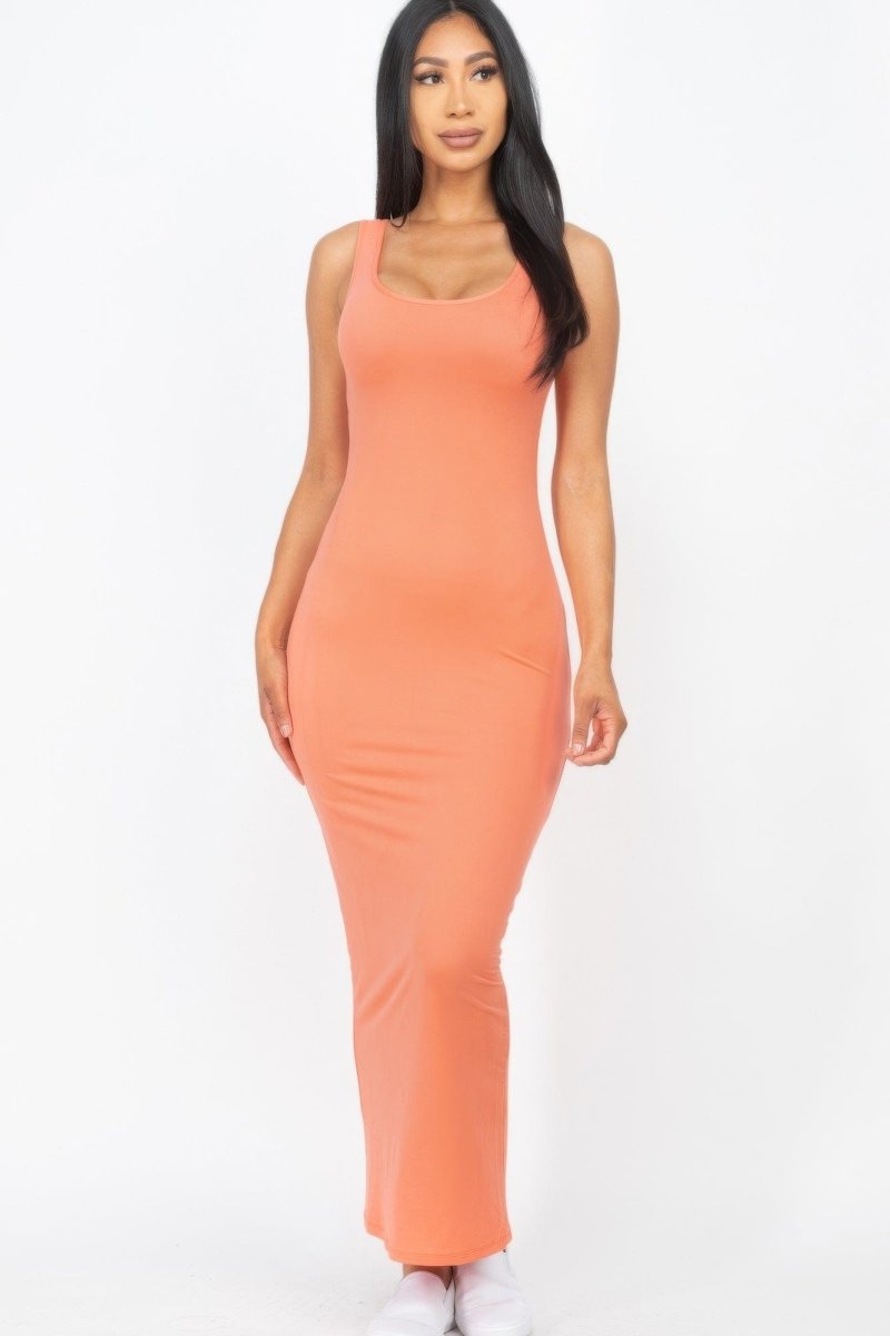 Solid Basic Maxi Dress – Flattering Stretch Fit for Day or Night - Demented Sisters