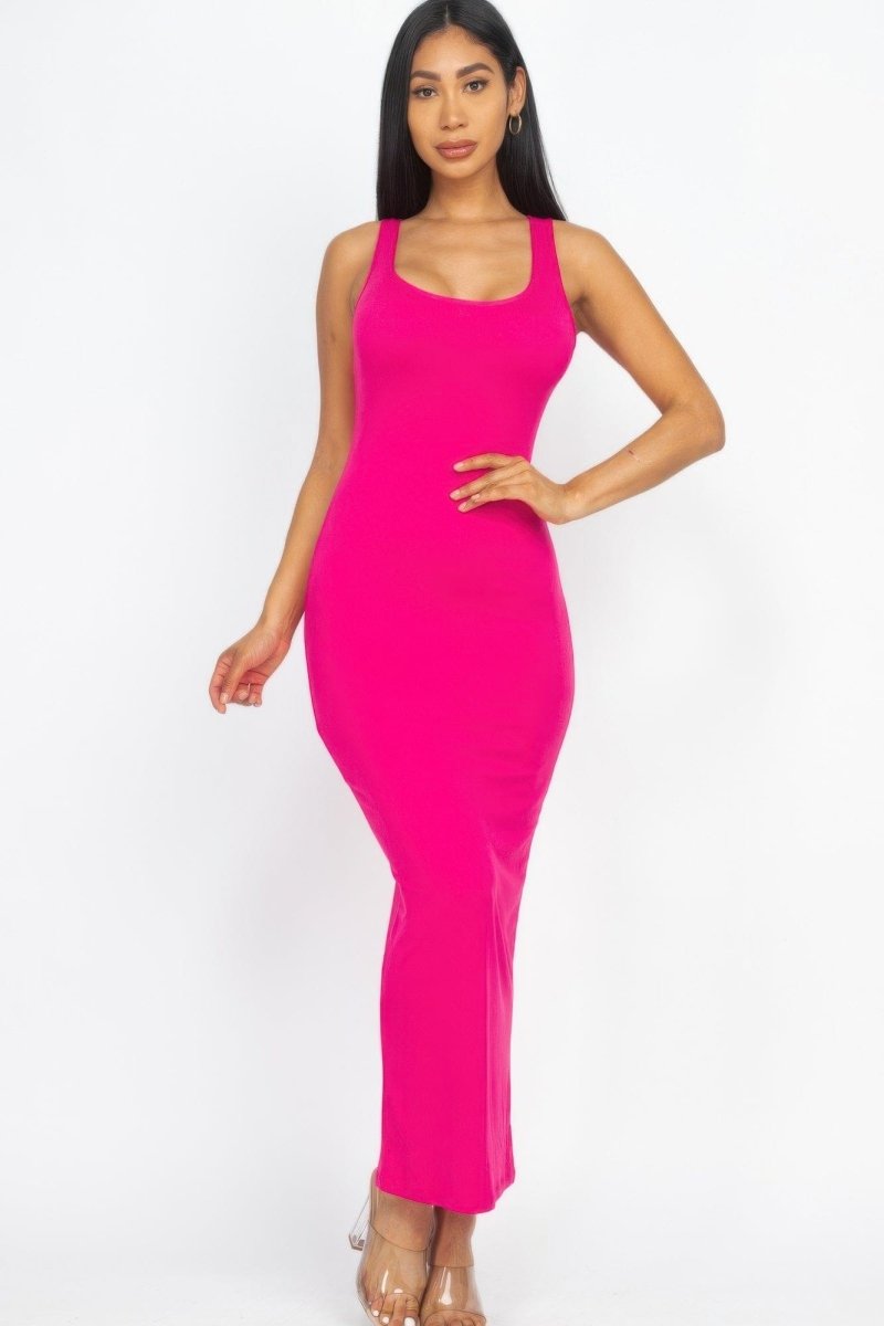 Solid Basic Maxi Dress – Flattering Stretch Fit for Day or Night - Demented Sisters