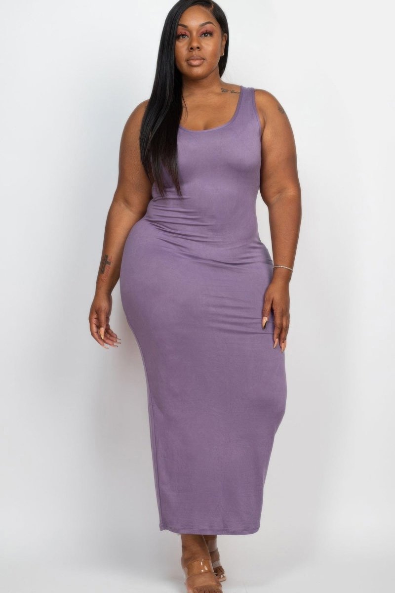 Curve - Hugging Plus Size Maxi Dress – Soft Jersey in 14 Bold Colors - Demented Sisters