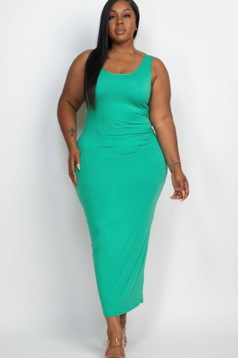 Curve - Hugging Plus Size Maxi Dress – Soft Jersey in 14 Bold Colors - Demented Sisters