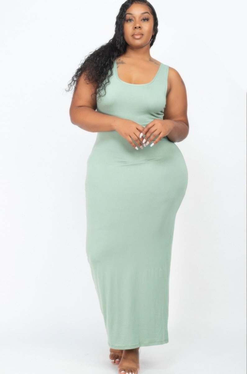 Curve - Hugging Plus Size Maxi Dress – Soft Jersey in 14 Bold Colors - Demented Sisters