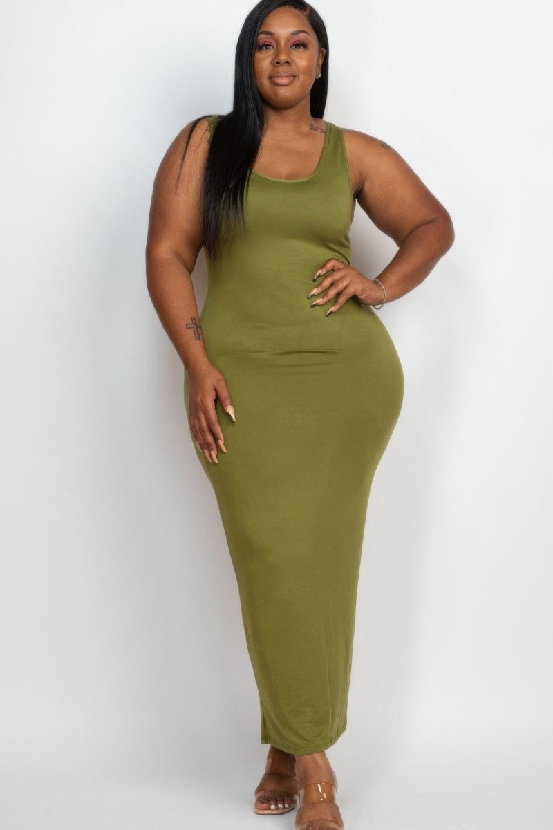 Curve - Hugging Plus Size Maxi Dress – Soft Jersey in 14 Bold Colors - Demented Sisters