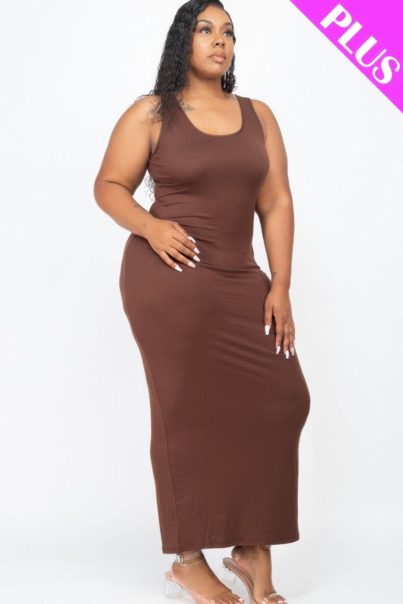 Curve - Hugging Plus Size Maxi Dress – Soft Jersey in 14 Bold Colors - Demented Sisters