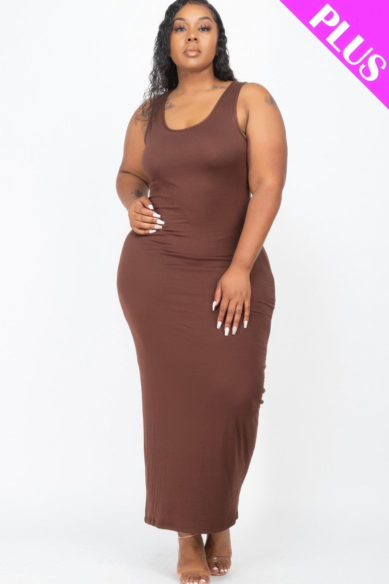 Curve - Hugging Plus Size Maxi Dress – Soft Jersey in 14 Bold Colors - Demented Sisters