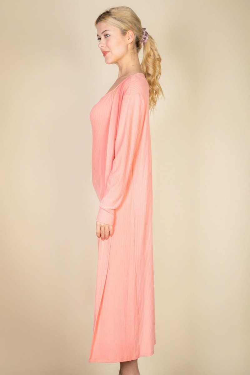 Ribbed Cardigan & Cami Dress Set – 2 - Piece Stretch Midi Bodycon with Soft Knit - Demented Sisters