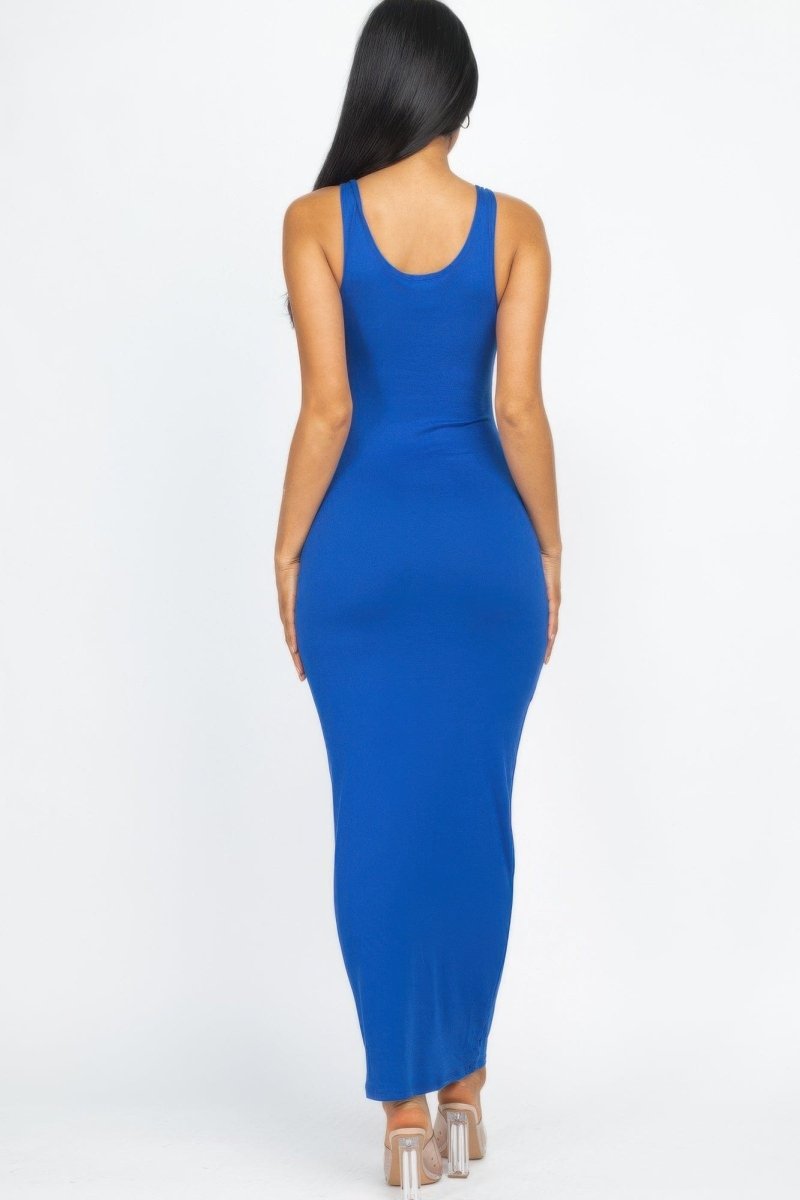 Solid Basic Maxi Dress – Flattering Stretch Fit for Day or Night - Demented Sisters