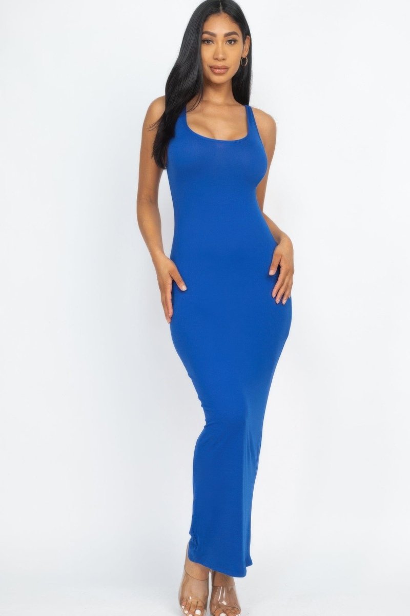 Solid Basic Maxi Dress – Flattering Stretch Fit for Day or Night - Demented Sisters