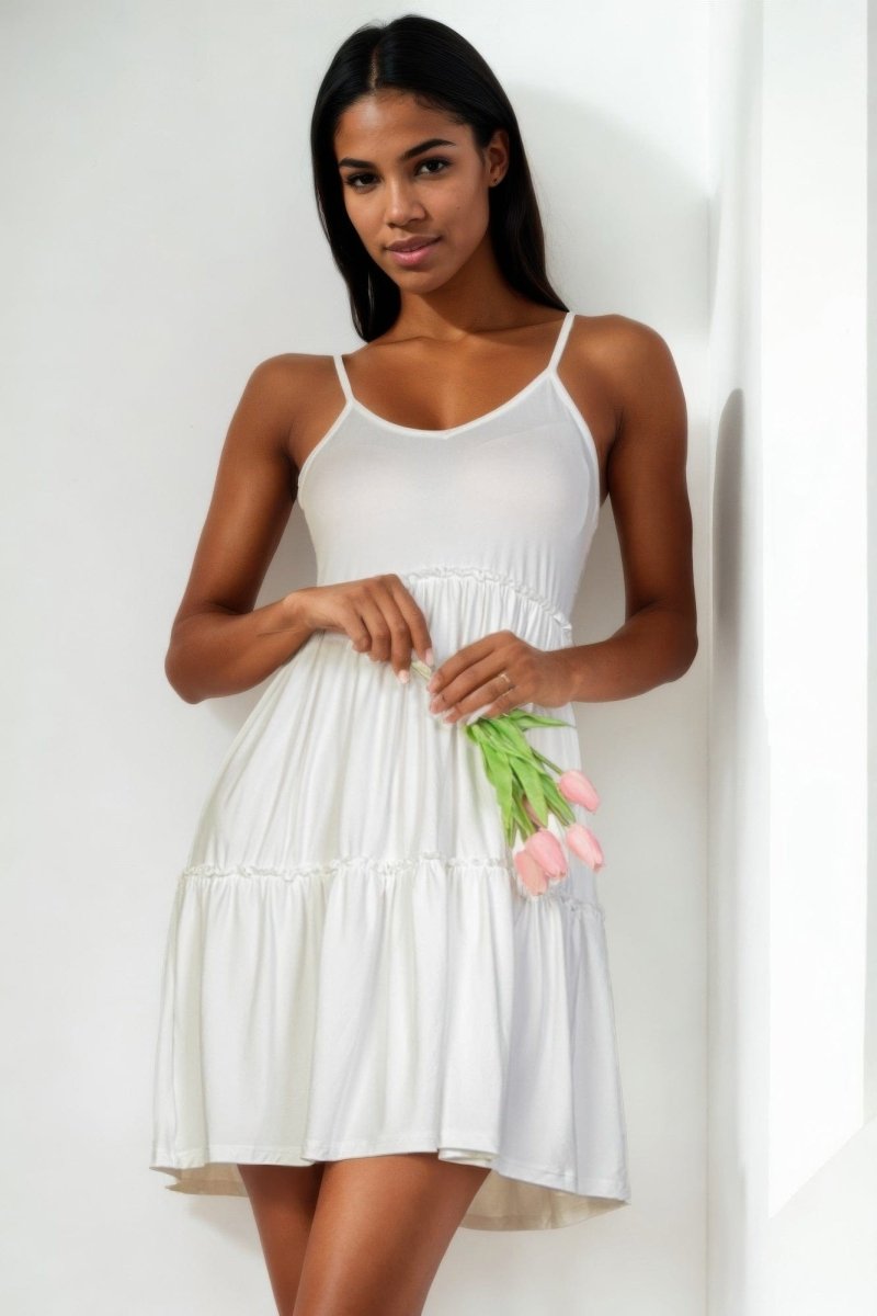 Cami A Line Tiered Midi Dress - Demented Sisters