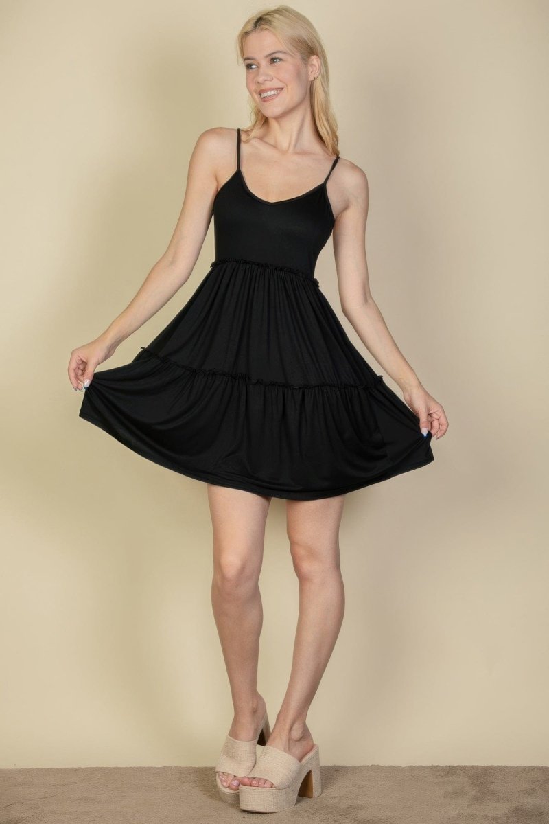 Cami A Line Tiered Midi Dress - Demented Sisters