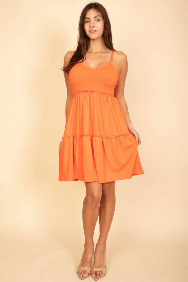 Cami A Line Tiered Midi Dress - Demented Sisters