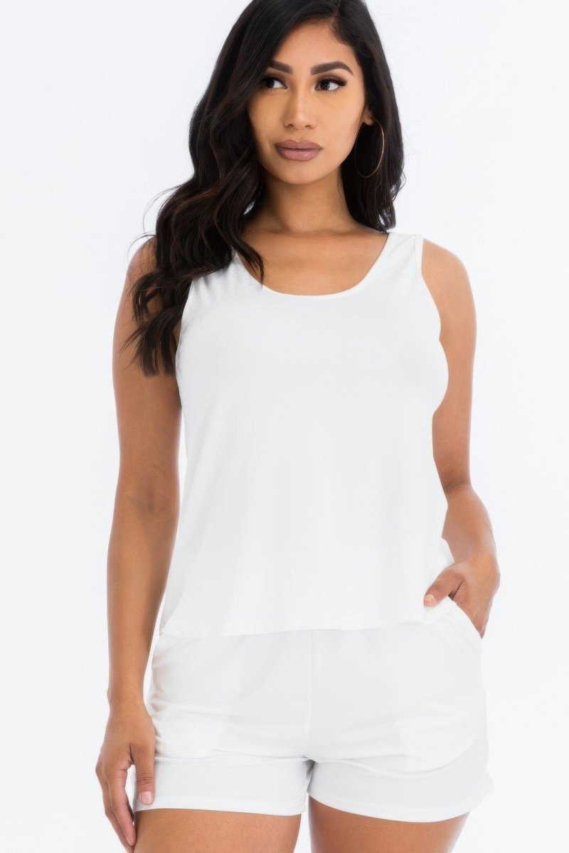 Relaxed Tank Top & Shorts Set – Soft Jersey Fit for Lounging or Errands - Demented Sisters