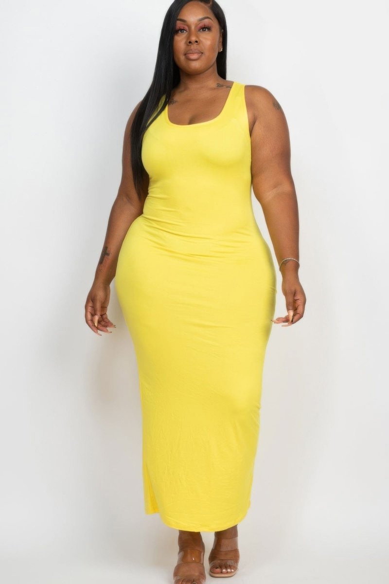 Curve - Hugging Plus Size Maxi Dress – Soft Jersey in 14 Bold Colors - Demented Sisters