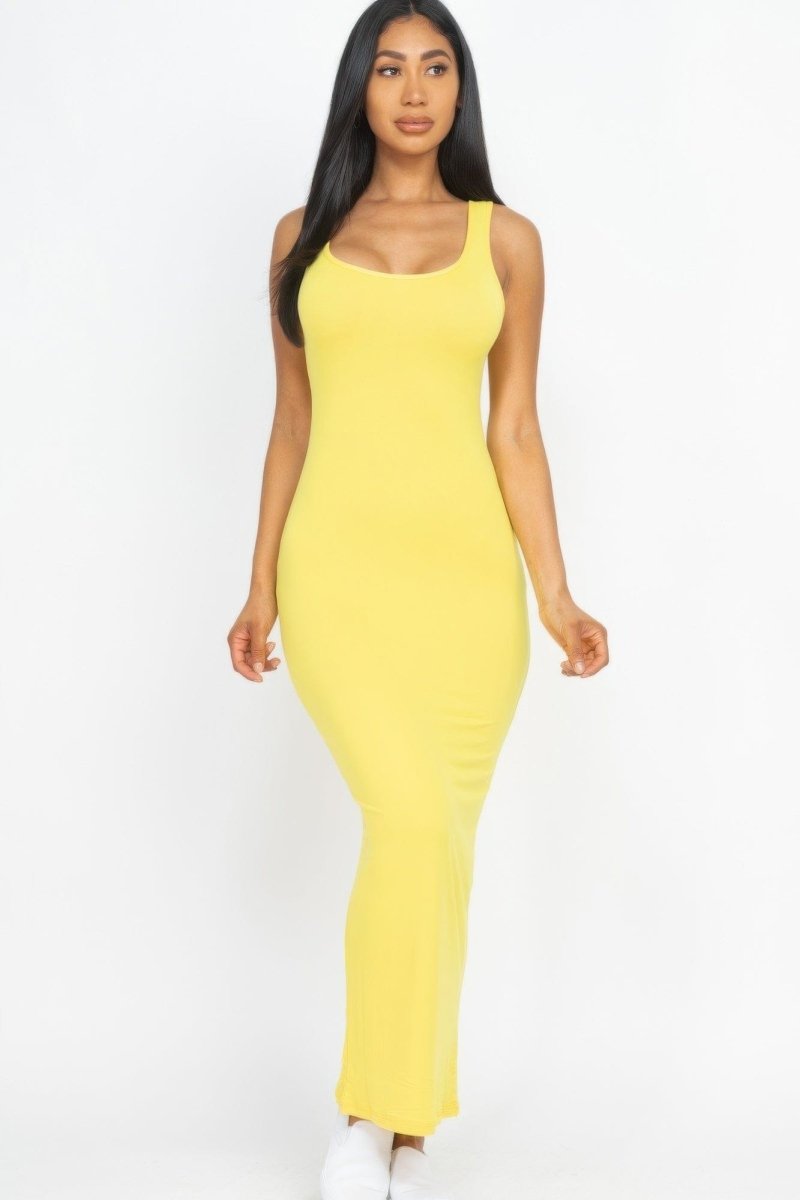 Solid Basic Maxi Dress – Flattering Stretch Fit for Day or Night - Demented Sisters