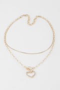 Double Heart Toggle Chain Necklace - Demented Sisters