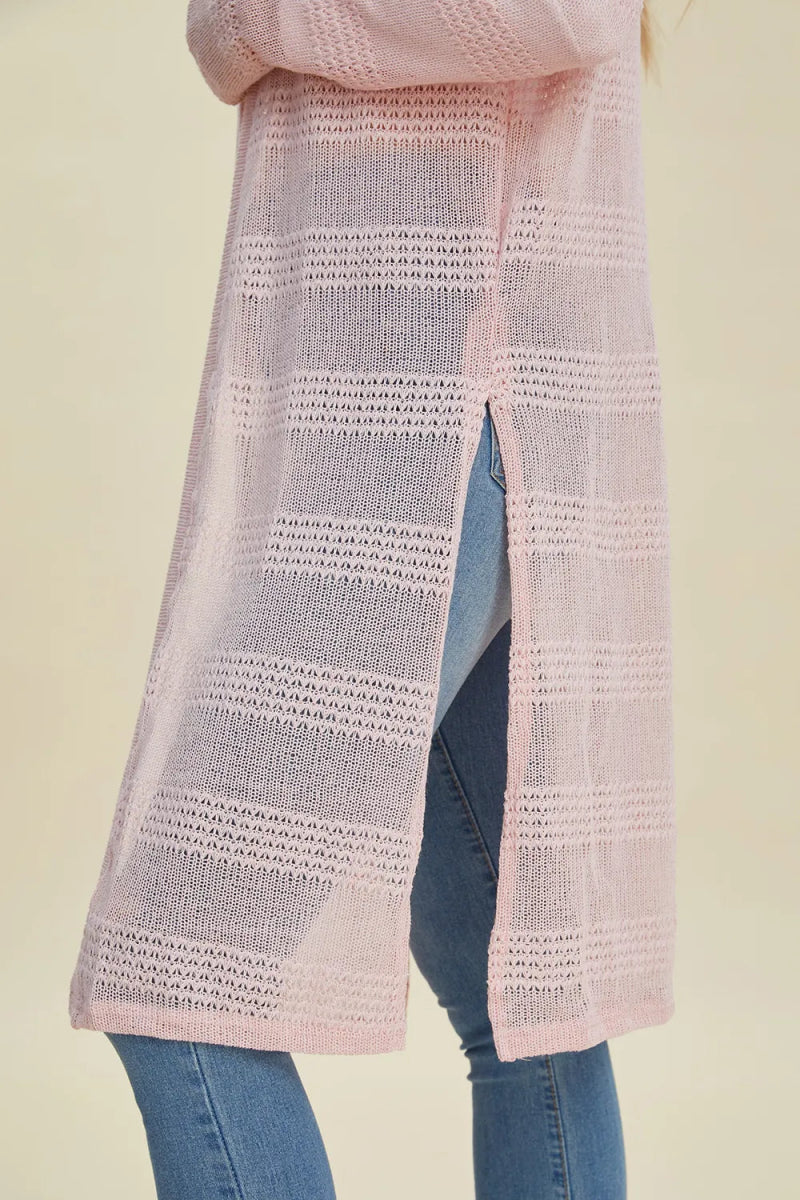 Double Take Full Size Open Front Longline Cardigan - Demented Sisters