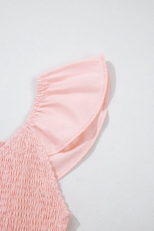 peach smocked maxi dress - Demented Sisters