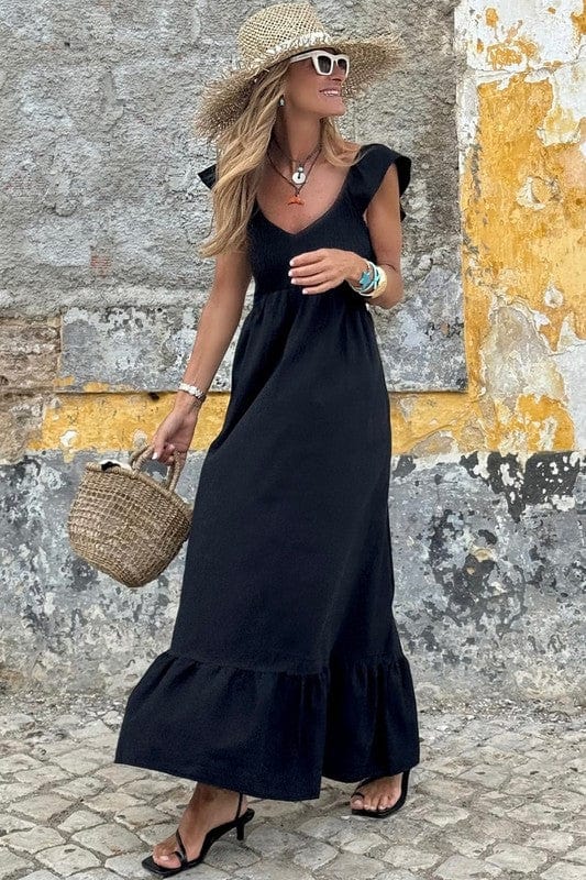 peach smocked maxi dress - Demented Sisters