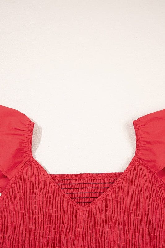 peach smocked maxi dress - Demented Sisters