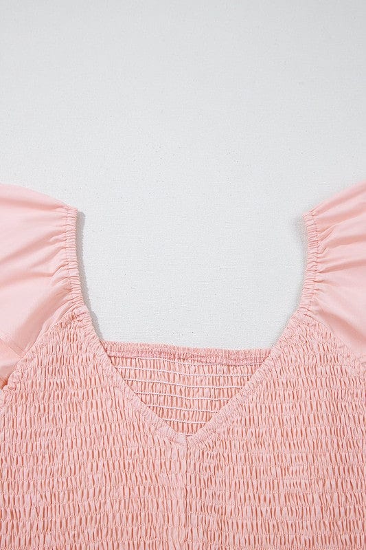 peach smocked maxi dress - Demented Sisters