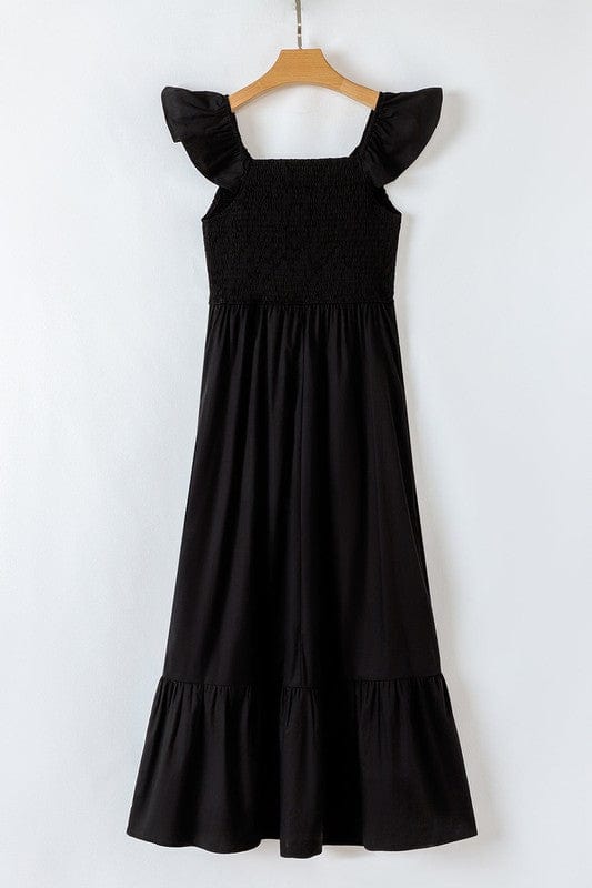 peach smocked maxi dress - Demented Sisters