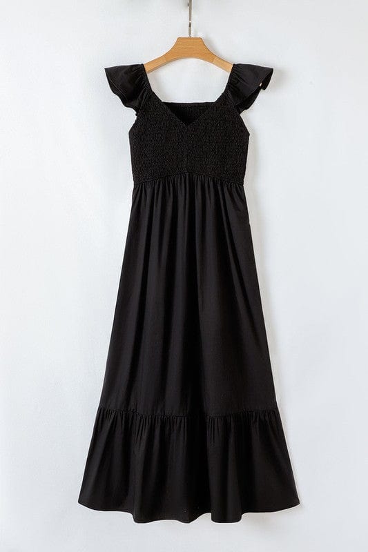 peach smocked maxi dress - Demented Sisters