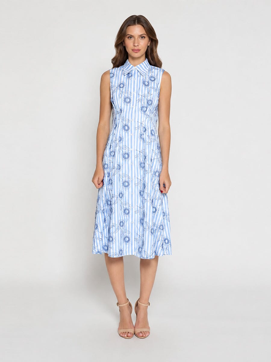 Embroidery Flower Sleeveless Dress - Demented Sisters