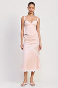 MID SATIN SKIRT WITH LACE DETAIL - Demented Sisters
