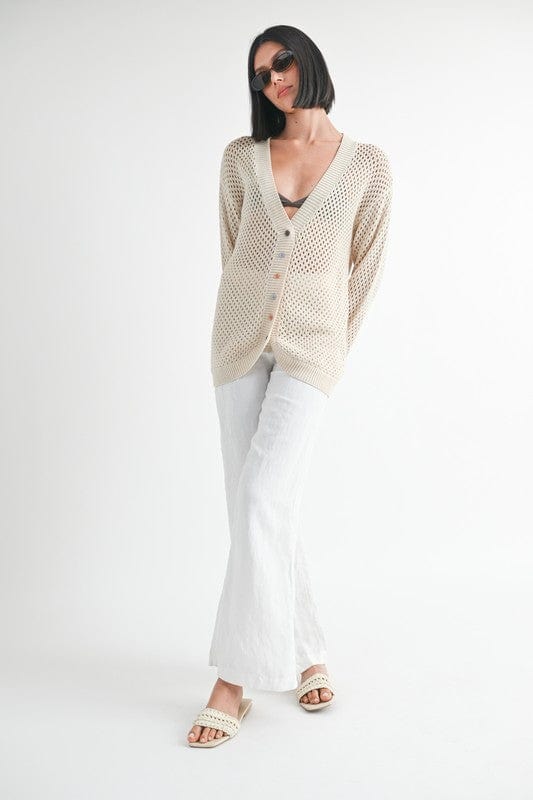 BUTTON UP CROCHET CARDIGAN - Demented Sisters