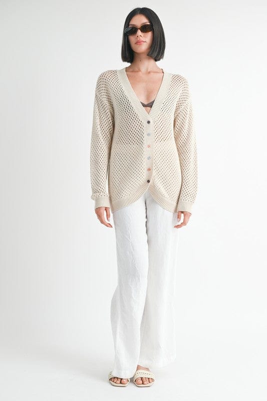BUTTON UP CROCHET CARDIGAN - Demented Sisters