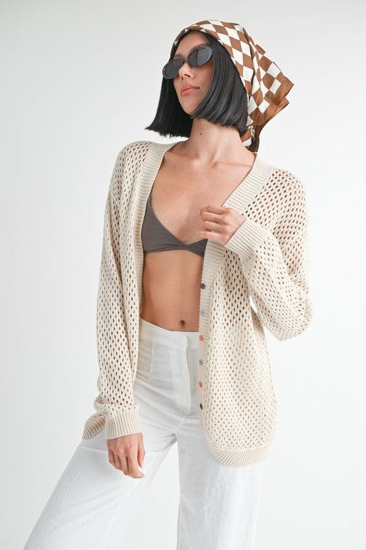 BUTTON UP CROCHET CARDIGAN - Demented Sisters