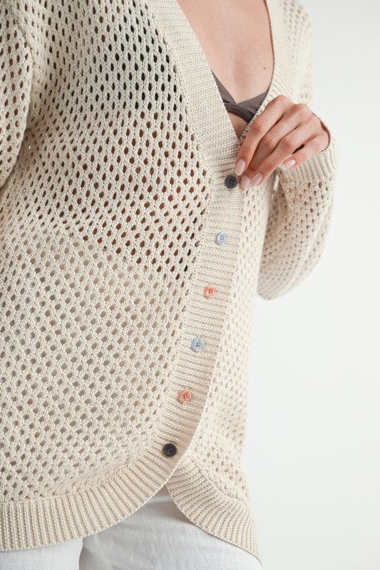 BUTTON UP CROCHET CARDIGAN - Demented Sisters