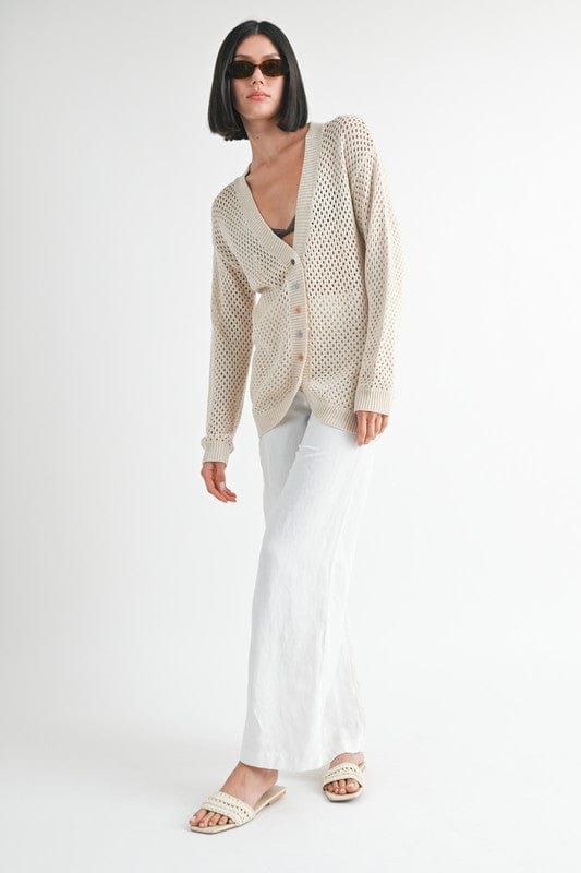 BUTTON UP CROCHET CARDIGAN - Demented Sisters