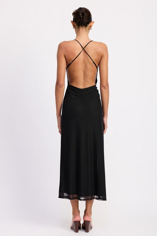 Emory Park Ruched Halter Midi Dress - Demented Sisters