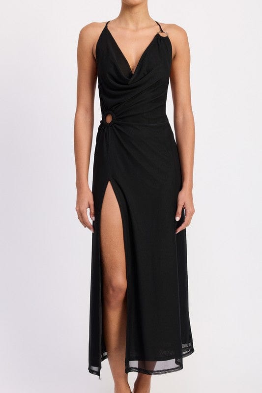 Emory Park Ruched Halter Midi Dress - Demented Sisters