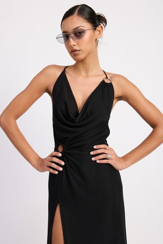 Emory Park Ruched Halter Midi Dress - Demented Sisters