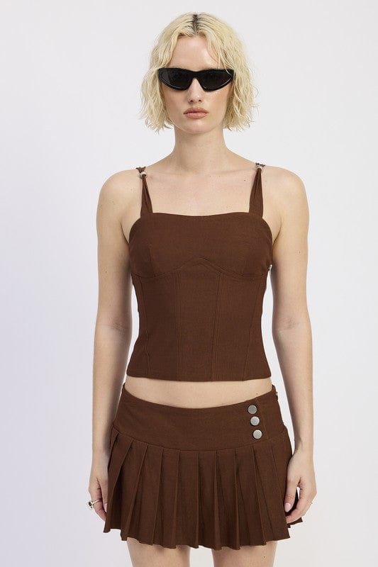 Bold & Flattering Ring Strap Corset Top for a Night Out or Statement Look - Demented Sisters