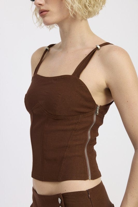 Bold & Flattering Ring Strap Corset Top for a Night Out or Statement Look - Demented Sisters