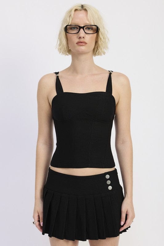 Bold & Flattering Ring Strap Corset Top for a Night Out or Statement Look - Demented Sisters