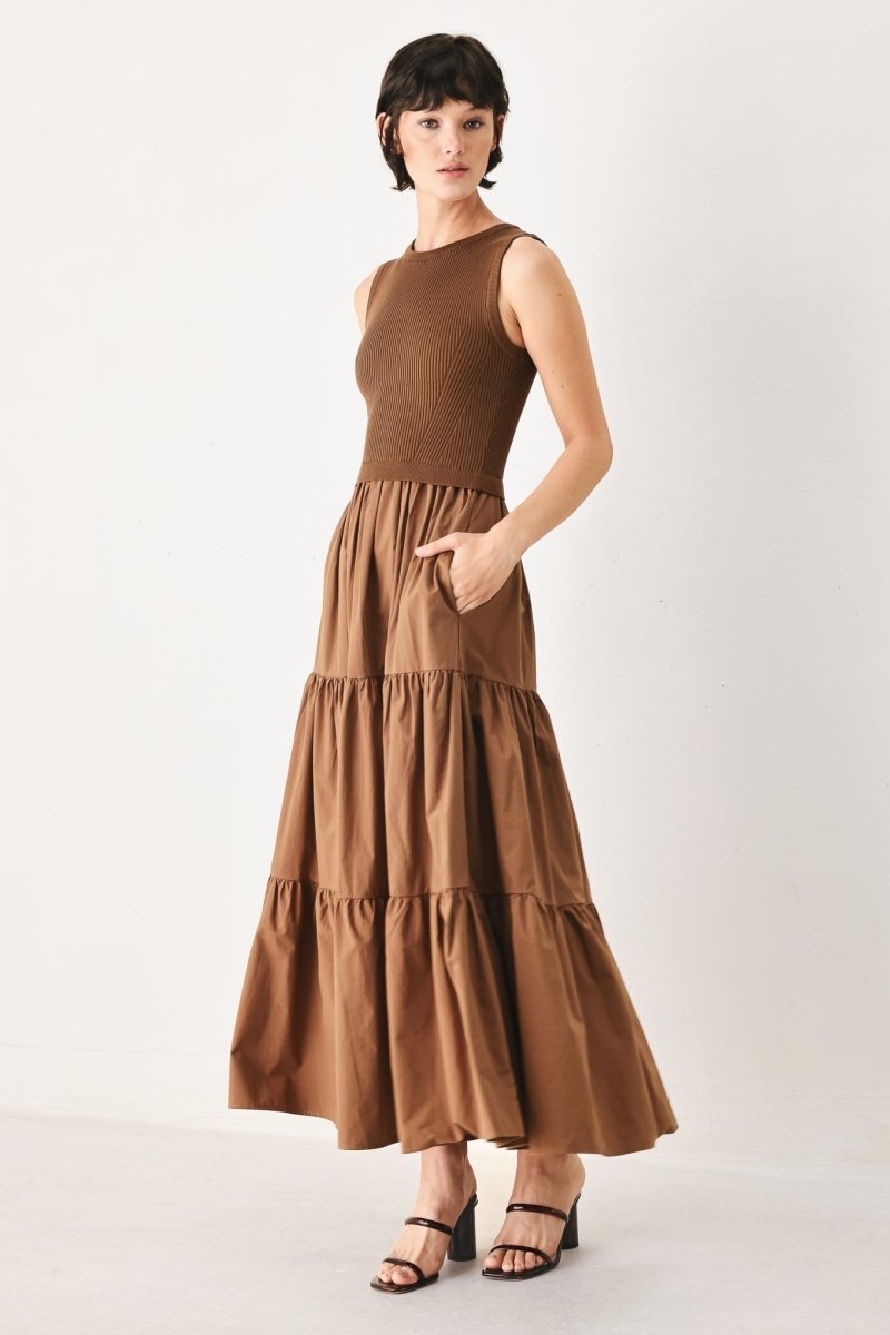 ESPRESSO DREAM SWEATER KNIT MIDI DRESS - Demented Sisters
