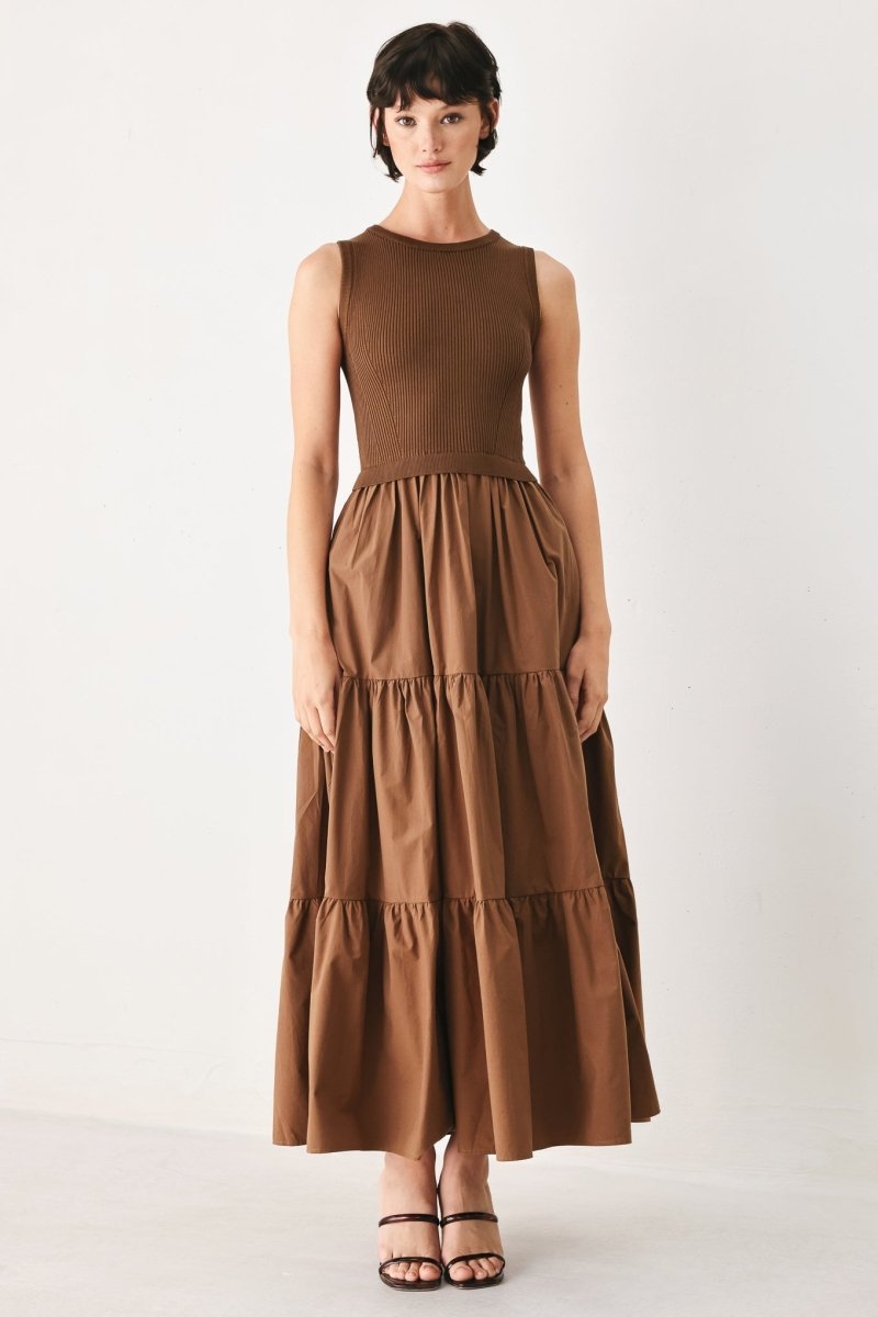 ESPRESSO DREAM SWEATER KNIT MIDI DRESS - Demented Sisters
