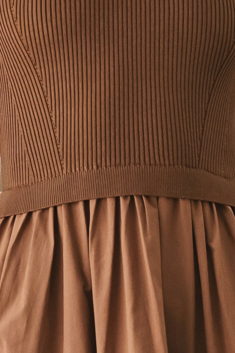 ESPRESSO DREAM SWEATER KNIT MIDI DRESS - Demented Sisters