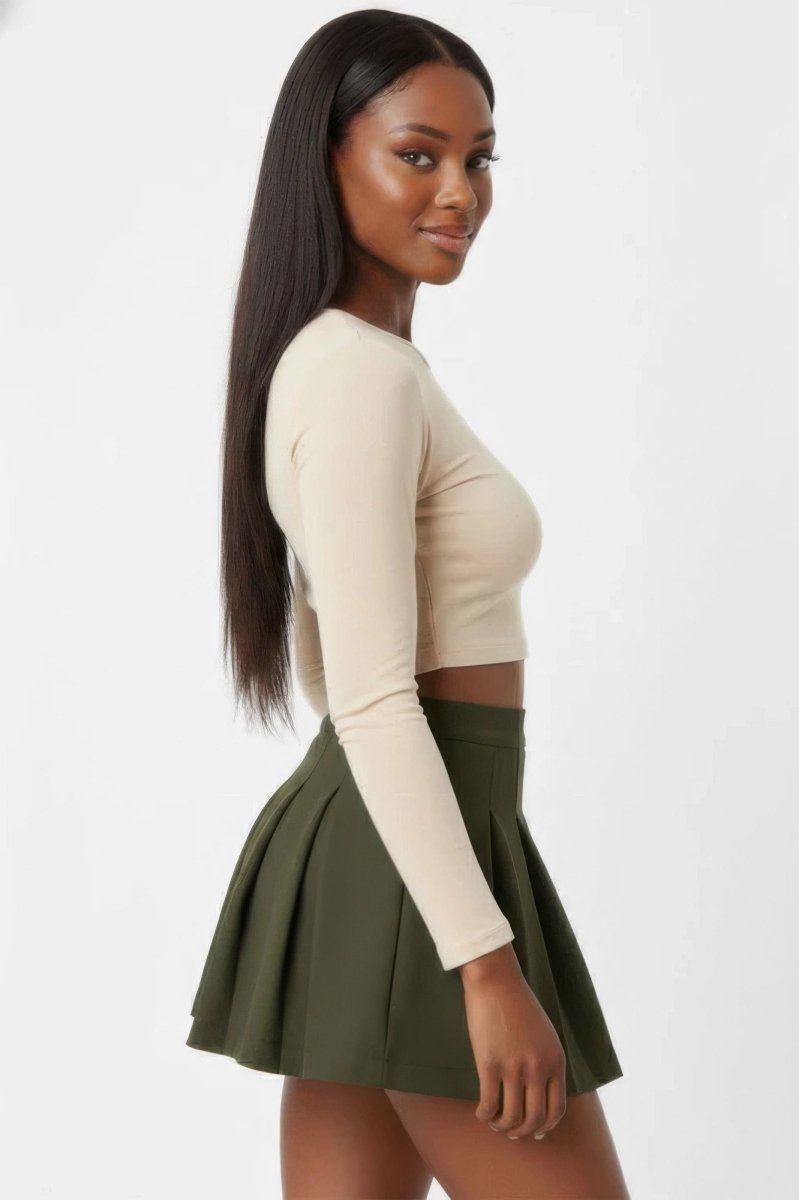 Essential High-waist Pleated Mini Skirt - Demented Sisters